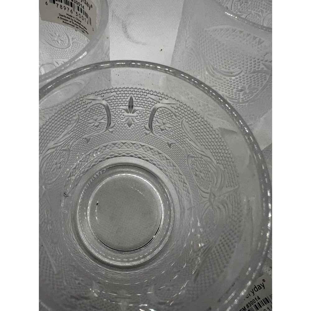 4 Studio Everyday Fleur-de-lis Coffee Multipurpose Mugs Etched new cup clear